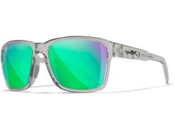 Bril Wiley X Trek - Captivate Polarized Green Mirror Lenses - Gloss Crystal Light Grey Frame