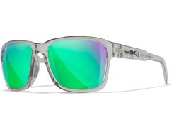 Glasses Wiley X Trek - Captivate Polarized Green Mirror Lenses - Gloss Crystal Light Grey Frame