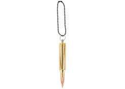 Bullet Keychain Copper & Brass .338 Lapua Magnum FMJ