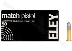 Kogelpatronen Eley Match Pistol .22 LR RN 40 grain