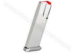 Magazijn Tanfoglio Small Frame Chrome + Alu pad voor magwell 9 mm 15 schots