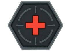 Patch JTG 3D PVC Hexagon Tactical Medic Red Cross - Blackmedic