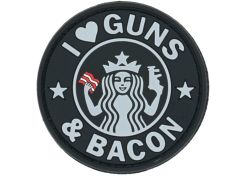 Patch JTG 3D PVC I Love Guns and Bacon