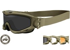 Goggles Wiley X Spear Dual Lens Smoke/Clear/Rust Tan Frame