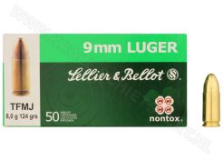 Kogelpatronen Sellier & Bellot 9 mm TFMJ 124 grain NonTox