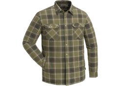 Shirt Pinewood Finnveden Checked Padded Olive / Terracotta