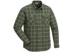 Overhemd Pinewood Prestwick Exclusive Mossgreen / Dark Brown