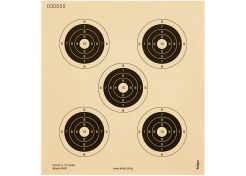 Smallbore carabine shooting target with 5 bullseyes 12 m 0600N 20x22 (numbered)