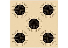 Air rifle target with 5 bullseyes 1305 14x13.5 (unnumbered)