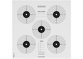 Air rifle target with 5 bullseyes B 17x17 (numbered)