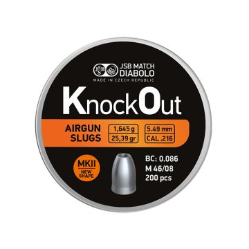 Airgun Slugs JSB Knock Out MKII 5.5 mm HP 25.39 grain (.216)