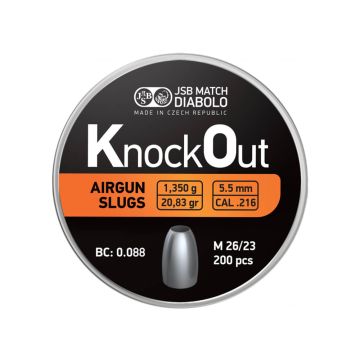 Airgun Slugs JSB Knock Out 5.5 mm HP 20.83 grain (.216)
