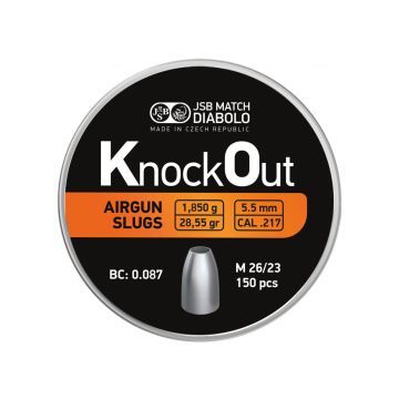 Airgun Slugs JSB Knock Out 5.5 mm HP 28.55 grain (.217)
