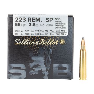 Kogelpatronen Sellier & Bellot .223 Rem SP BULK 55 grain