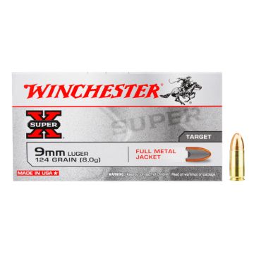 Kogelpatronen Winchester Super-X  9 mm Luger FMJ 124 grain