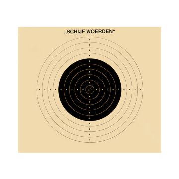 Groot kaliber geweer schijf 100 m Woerden 45x39.5 (ongenummerd)