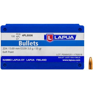Kogelkoppen Lapua .224 Scenar Soft Point 55 grain