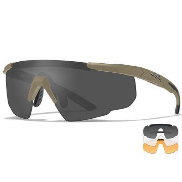 Glasses Wiley X Saber ADV Smoke/Clear/Rust Tan Frame