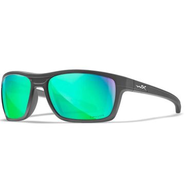 Glasses Wiley X Kingpin - Captivate Polarized Green Mirror Lenses - Matte Graphite Frame