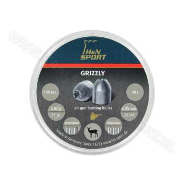 Airgun Pellets H&N Grizzly 6.35 mm 31 grain