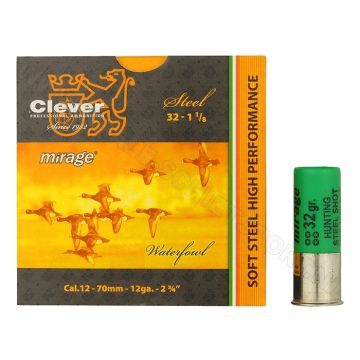 Hagelpatronen Clever Mirage kal. 12 T4 Steel 32 gram