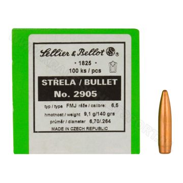Kogelkoppen Sellier & Bellot .264 FMJ 140 grain