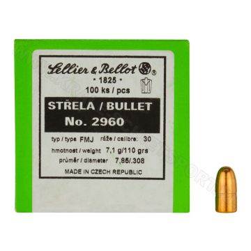 Kogelkoppen Sellier & Bellot .30 FMJ RN 110 grain