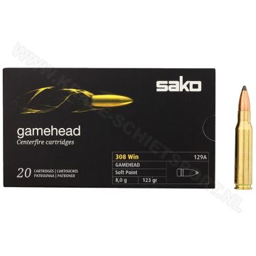 Kogelpatronen Sako Gamehead .308 Win SP 123 grain