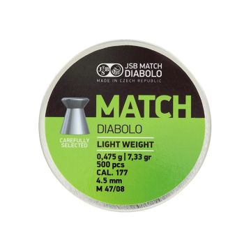 Luchtdrukkogeltjes JSB Match Light Weight 4.5 mm 7.33 grain