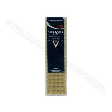 Kogelpatronen CCI Mini Mag HV .22 LR Copper Plated HP 36 Grain