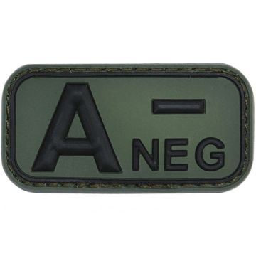 Patch 3D PVC Bloedgroep A- Negatief Green