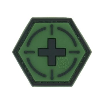 Patch JTG 3D PVC hexagon Tactical Medic Red Cross - Forest