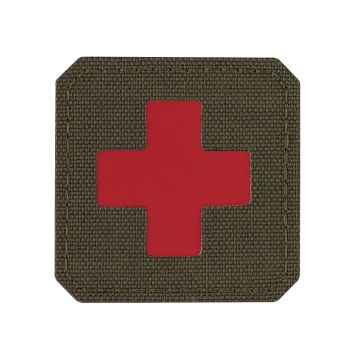Patch M-Tac Medic Cross Lasercut - Ranger Green / Red