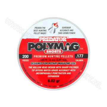 Luchtdrukkogeltjes Predator Polymag Shorts 4.5 mm 8.02 grain