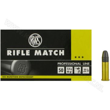Kogelpatronen RWS Rifle Match .22 LR RN 40 Grain