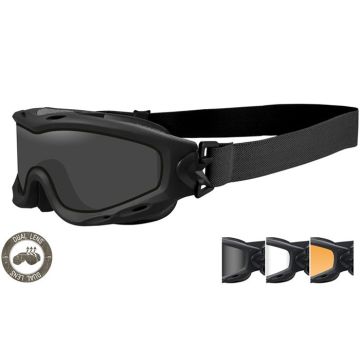 Goggles Wiley X Spear Dual Lens Smoke/Clear/Rust Black Frame