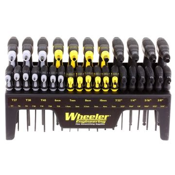 Schroevendraaierset Wheeler Professional Gunsmith Hex/Torx Metric/Inch P-Handle Set 30-delig