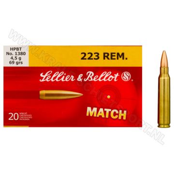Kogelpatronen Sellier & Bellot Match .223 Rem HPBT 69 grain