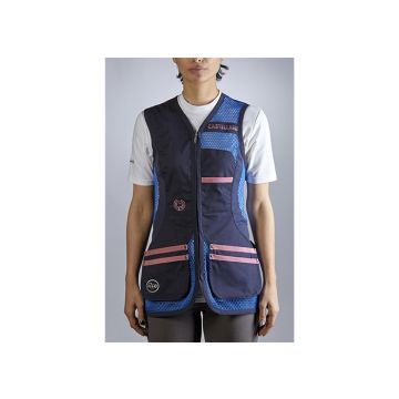 Shooting Vest Castellani Sport Rio Ladies Blue / Pink
