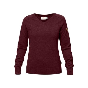 Sweater Fjällräven Sörmland V-Neck Women Dark Garnet