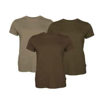 T-Shirt Pinewood 3-Pack Ladies Green / Hunting Brown / Khaki