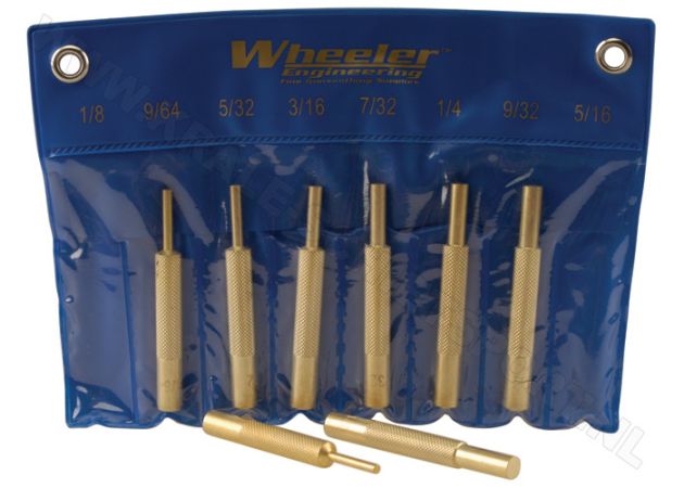 Pin Punch Set Wheeler Brass 8-piece