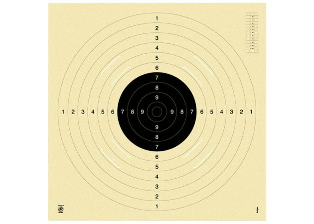Pistol 25/50 m and smallbore rifle 100 m target with slot 3100S 55x55