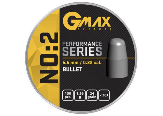 Airgun Slugs Gmax Performance No:2 5.5 mm BLT 24 grain (.216)