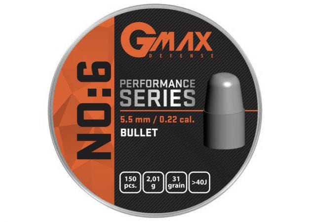 Slugs Gmax Performance No:6 5.5 mm BLT 31 grain (.216)