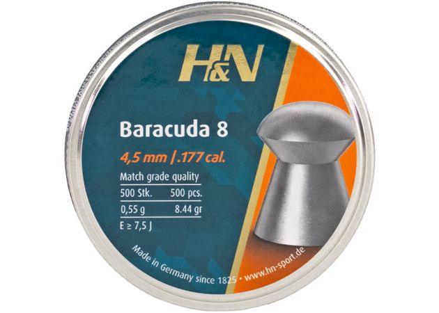 Luchtdrukkogeltjes H&N Baracuda 8 4.51 mm 8.44 grain 