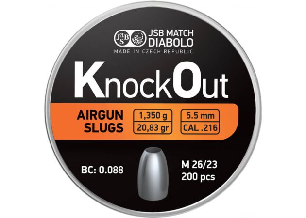 Airgun Slugs JSB Knock Out 5.5 mm HP 20.83 grain (.216)