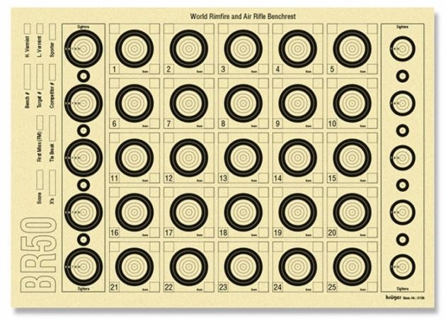 Benchrest target Kruger BR50 5136