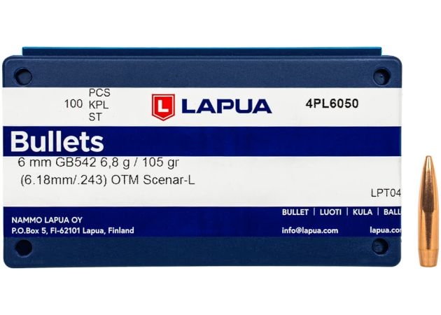 Kogelkoppen Lapua .243 Scenar-L OTM 105 grain