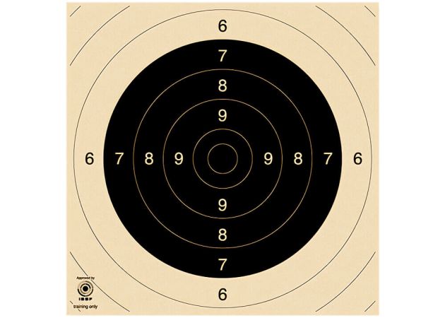 Sport- / Vrijpistool en klein kaliber geweer schijf 100 m insteek 3130N 26x26 (genummerd)